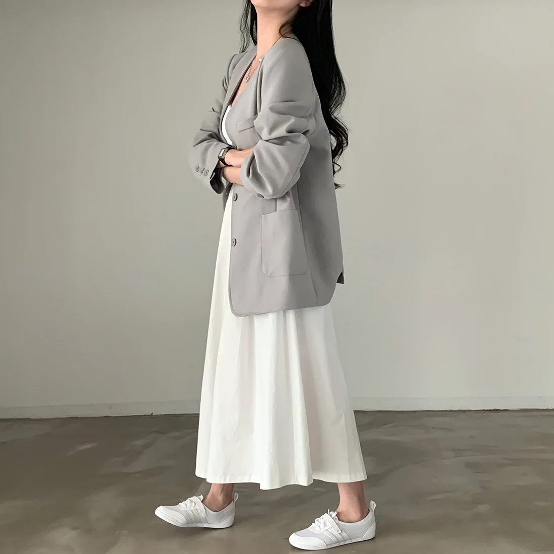 2024 Women Elegant White Long Skirts High Waist A-Line Cotton Maxi Skirts Women Casual Skirts Jupe Femme Saias Mujer