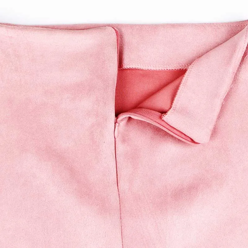 Women Skirts Suede Solid Color Pencil Skirt Female Autumn Winter High Waist Bodycon Vintage Suede Split Thick Stretchy Skirts