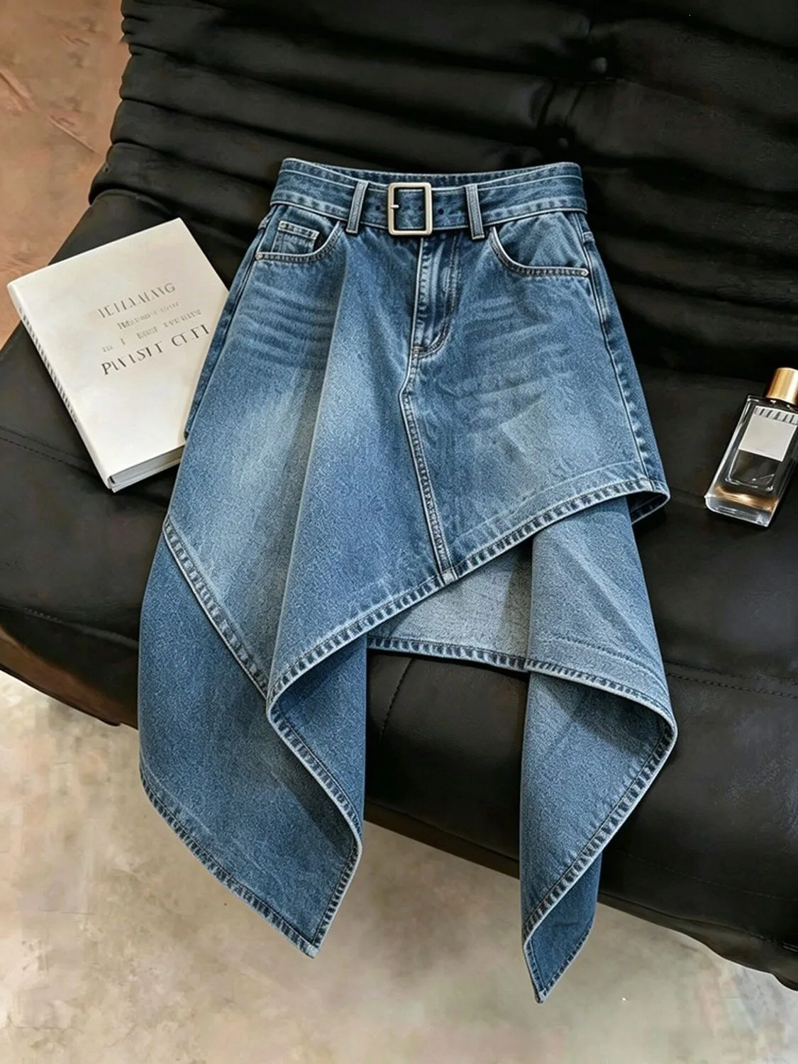 New fashion slimming skirt washed denim irregular half skirt for women, summer