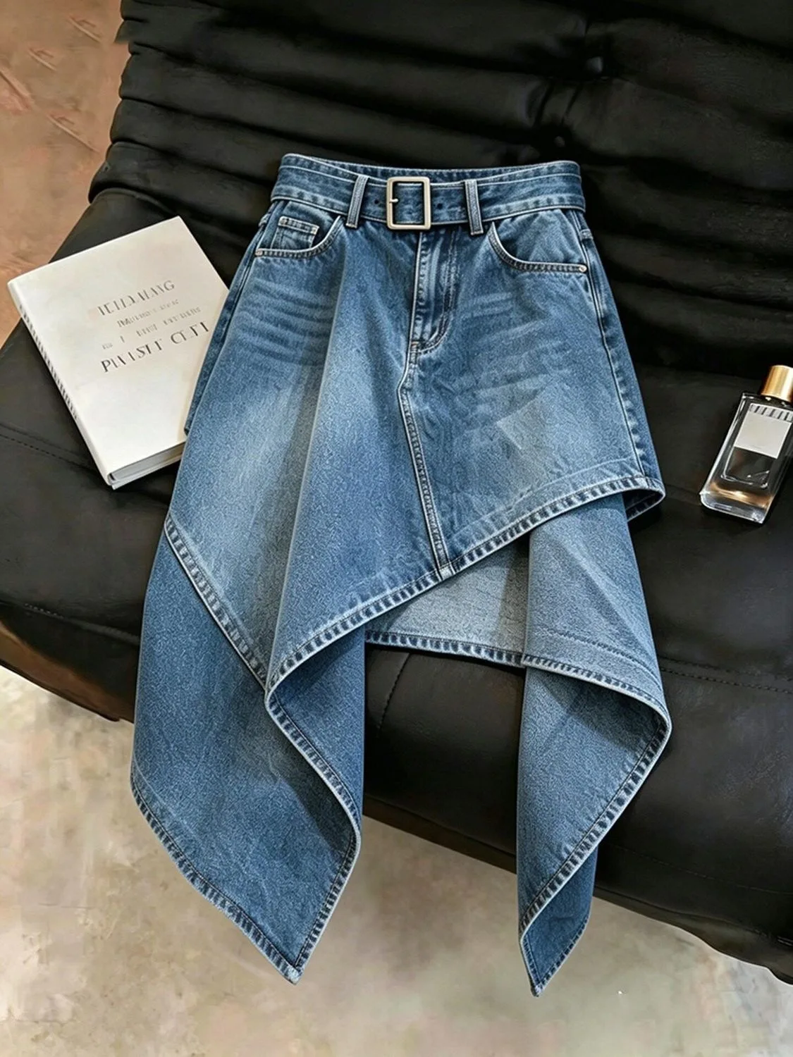 New fashion slimming skirt washed denim irregular half skirt for women, summer