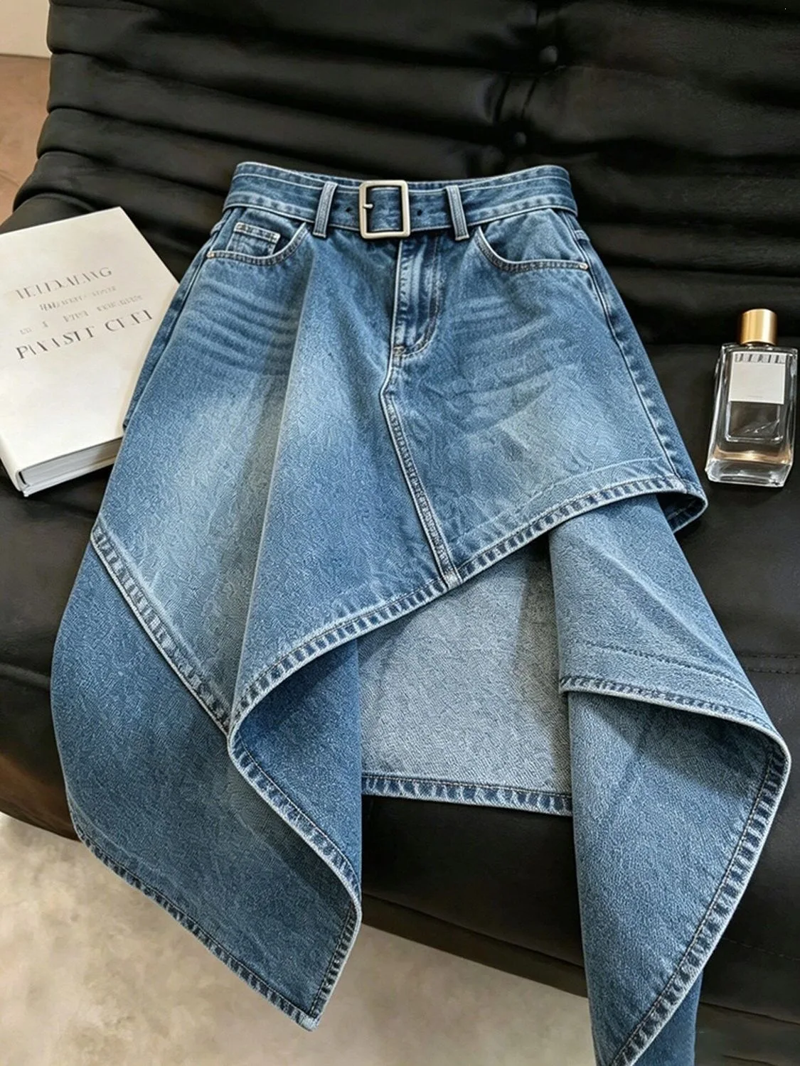 New fashion slimming skirt washed denim irregular half skirt for women, summer