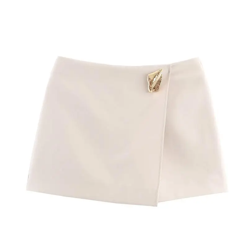 Asymmetrical Short Skirts for Women Spring Autumn Fashion Mini Solid Color Skirt Shorts American Daily Commute All-Match Skirts
