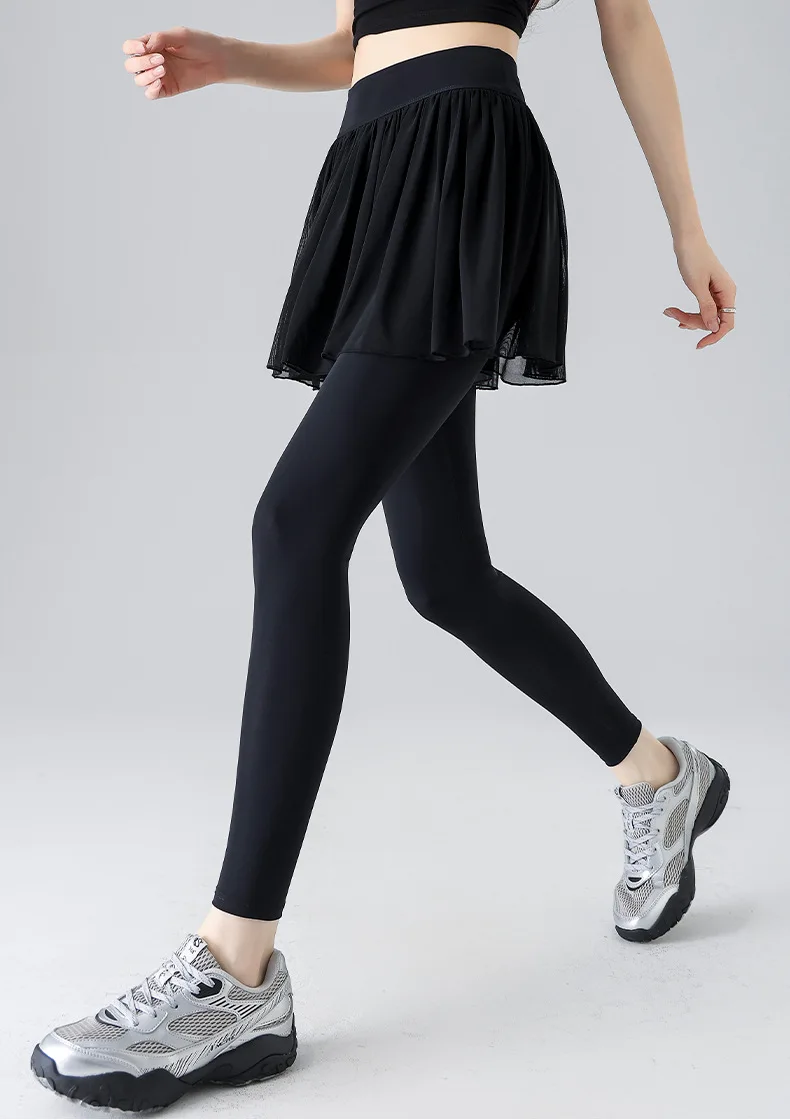 High Waist Tennis Skirt Pants Tummy Control Pleated Skirts Women Summer Yoga Gym Casual Mesh Layered Skirt Woman Clothing