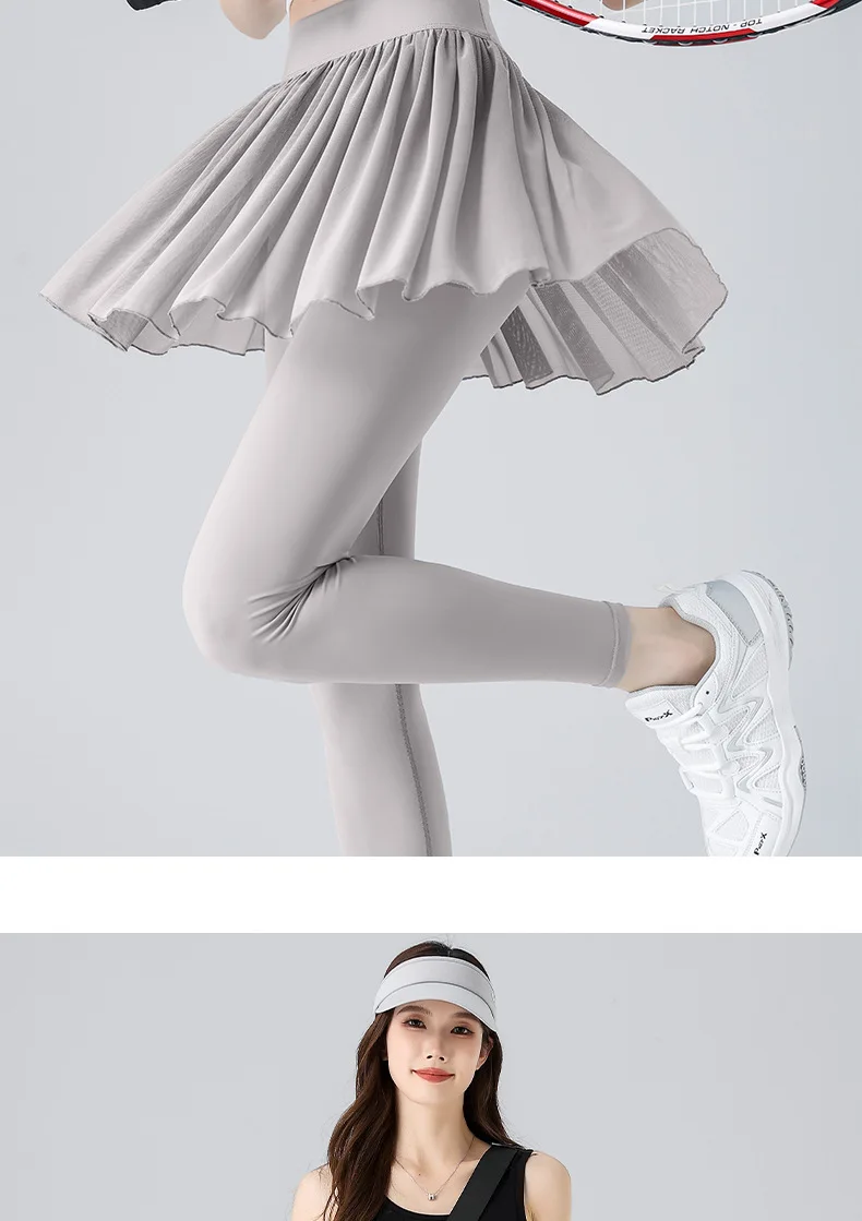 High Waist Tennis Skirt Pants Tummy Control Pleated Skirts Women Summer Yoga Gym Casual Mesh Layered Skirt Woman Clothing
