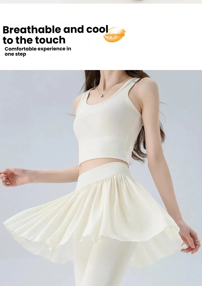 High Waist Tennis Skirt Pants Tummy Control Pleated Skirts Women Summer Yoga Gym Casual Mesh Layered Skirt Woman Clothing