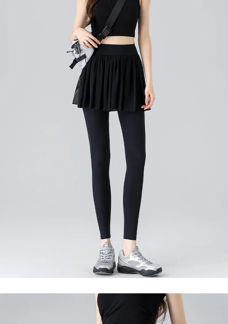 High Waist Tennis Skirt Pants Tummy Control Pleated Skirts Women Summer Yoga Gym Casual Mesh Layered Skirt Woman Clothing