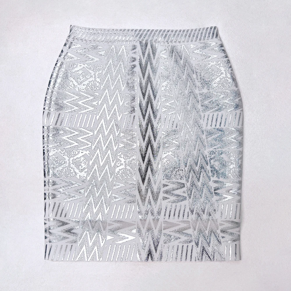 BEAUKEY Sexy Black  Metallic Leather Bandage Skirt Geometric 2022 For Women Mini Bodycon High Waist Skirt