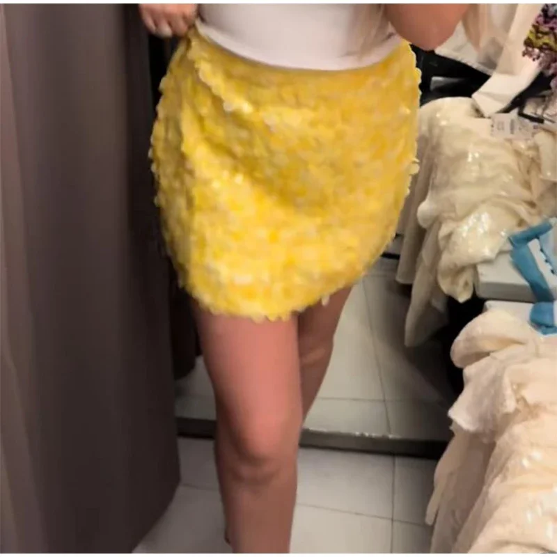Sexy Sequin Mini Skirts Women Slim High Street Fashion Chic Shiny Skirt Female 2026 Spring Summer New Beach Holiday Skirts Lady