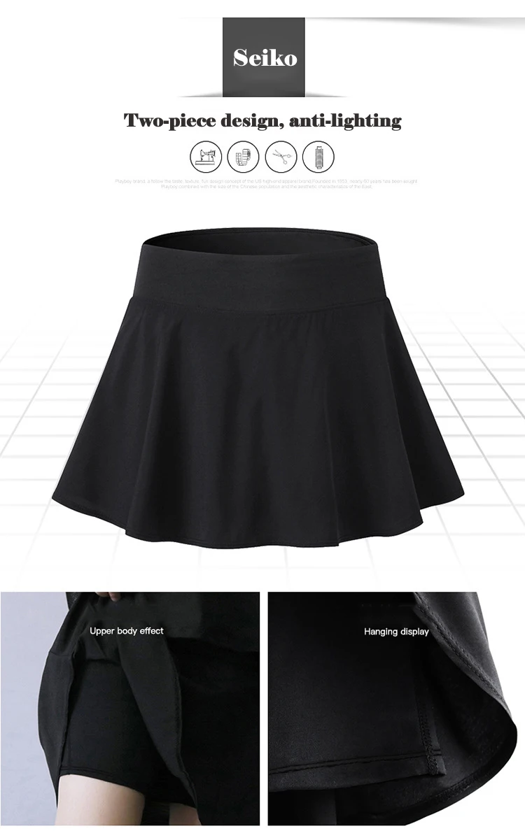 2020 Sports Tennis Skorts Fitness Short Skirt Badminton breathable Quick drying Women Sport Anti Exposure Tennis Skirt