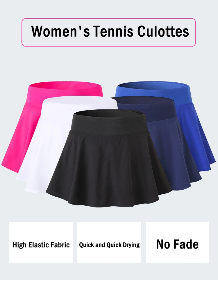 2020 Sports Tennis Skorts Fitness Short Skirt Badminton breathable Quick drying Women Sport Anti Exposure Tennis Skirt