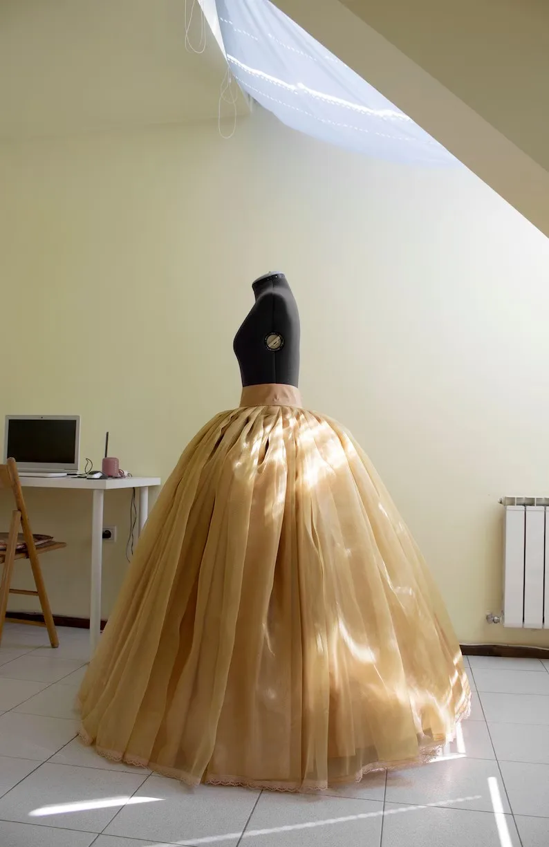 Ochre Ball Skirt Lush Organza Wedding Skirt Layers Bridal Gown Separate Bridal Skirt Formal Skirts without Petticoat Custom Made