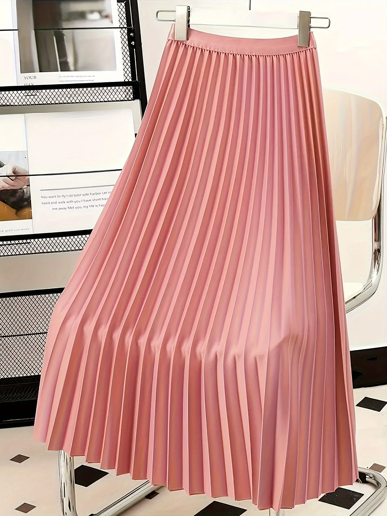Ladies Fashion Casual Long Skirt Elegant Vintage Pleated Skirts Women Temperament Party Wear Faldas Woman Clothing Streetwear