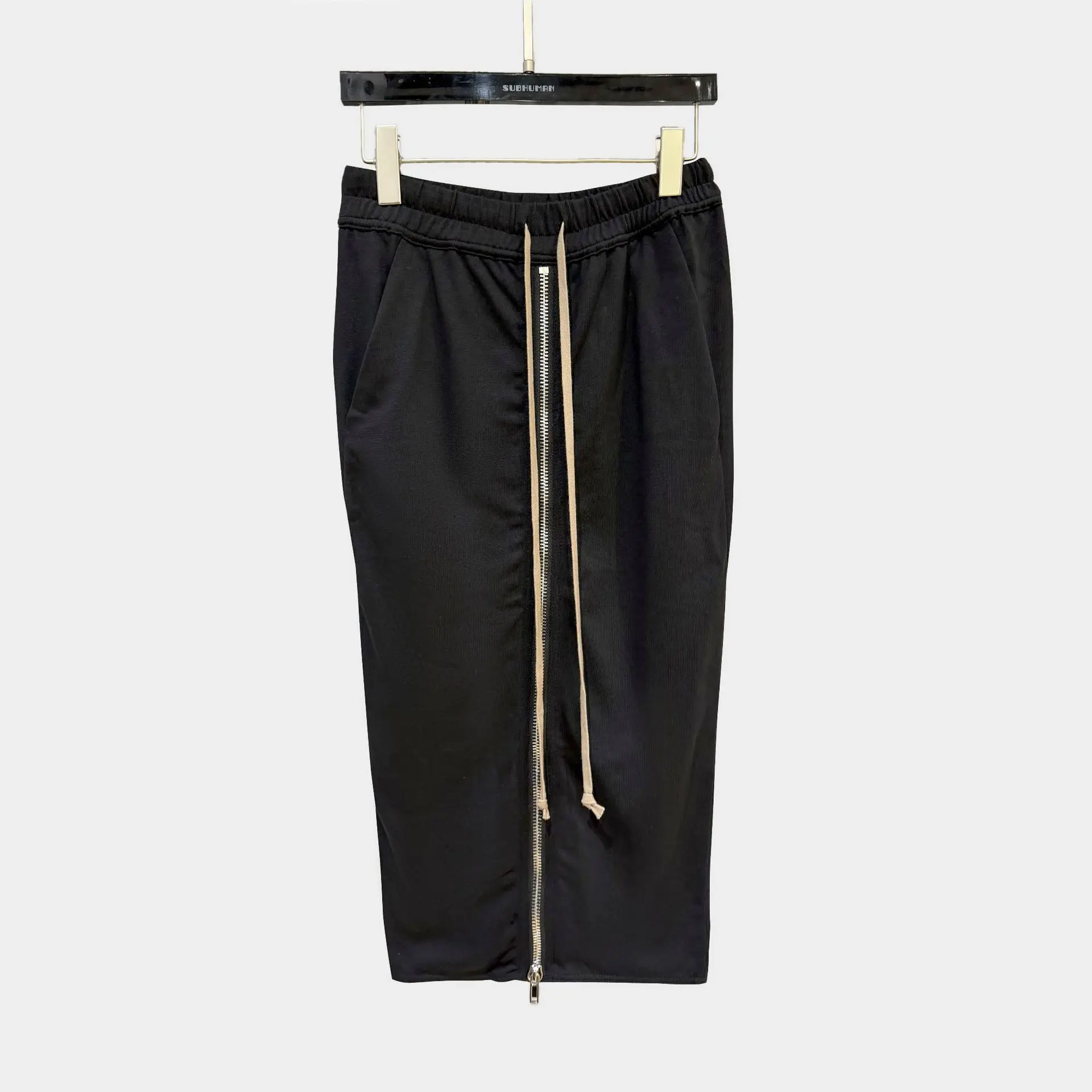 High Street RO Skirt Women's Zipper Double Opening High Waist Drawstring High Elasticity Slimming Effect Fashionable Slim Skirts