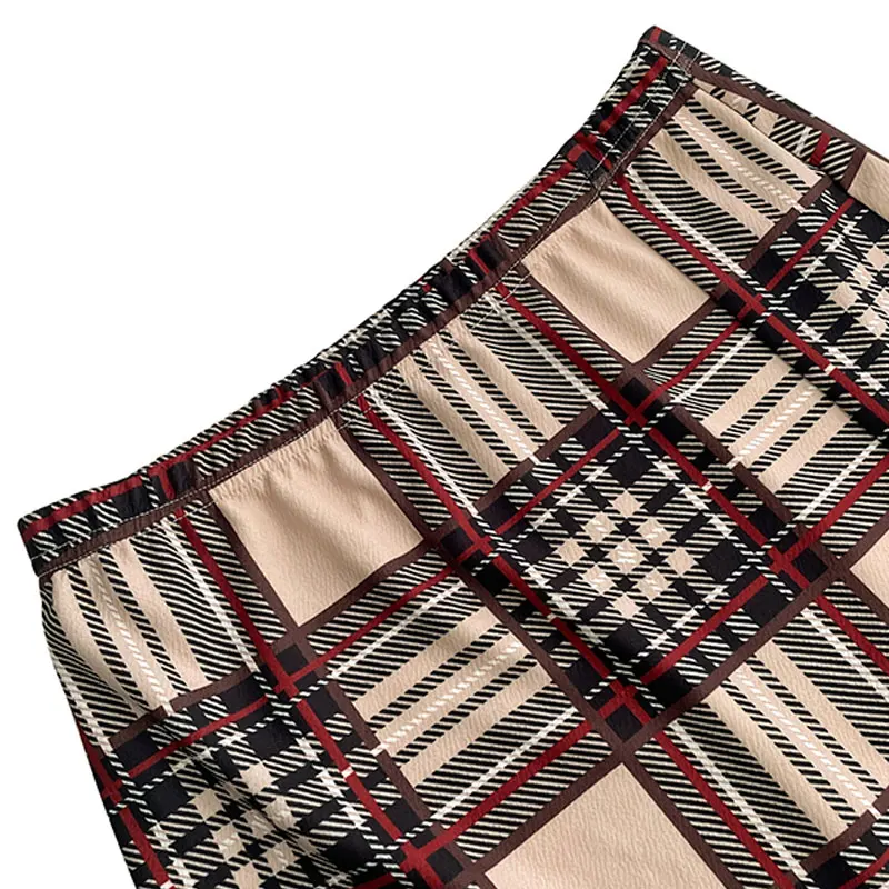 Plaid Skirt Sexy Micro Skirt Offiece Lady Red Green Elegant Pencil Mini Skirts Streetwear High Waist Lady Short Skirt for Women