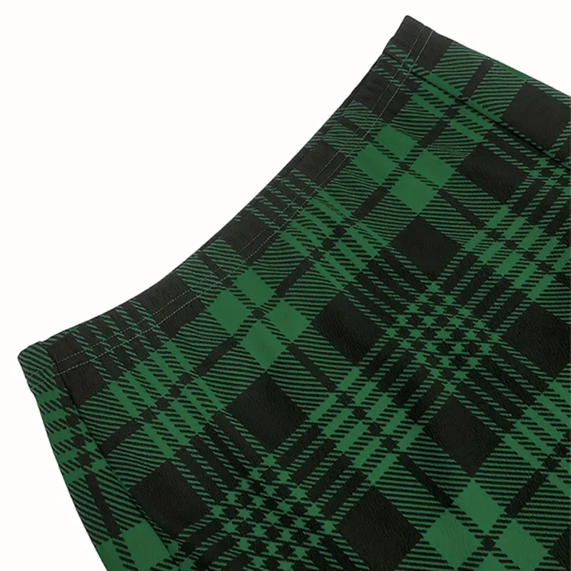Plaid Skirt Sexy Micro Skirt Offiece Lady Red Green Elegant Pencil Mini Skirts Streetwear High Waist Lady Short Skirt for Women