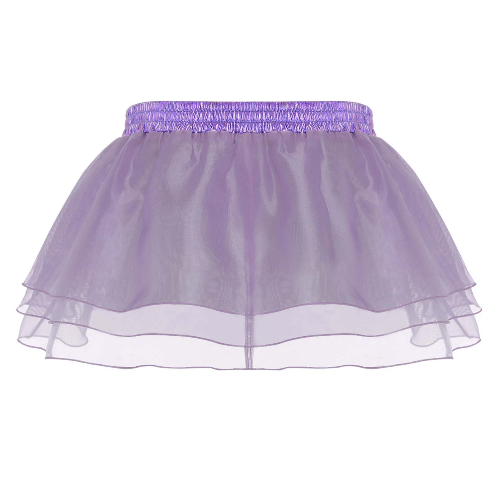 Womens Tiered A-line Pleated Short Skirt Shiny Glitter Skirt for Rave Festival Pole Dance Bar Party Skirt Night Club Costume