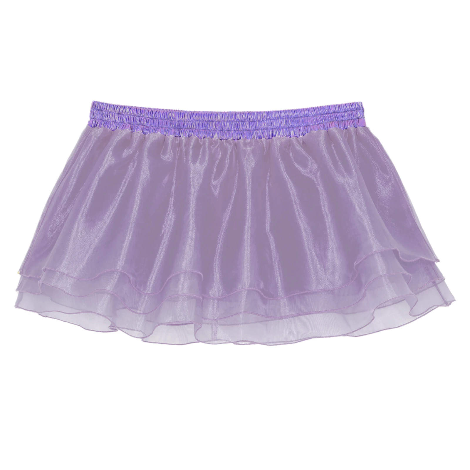 Womens Tiered A-line Pleated Short Skirt Shiny Glitter Skirt for Rave Festival Pole Dance Bar Party Skirt Night Club Costume
