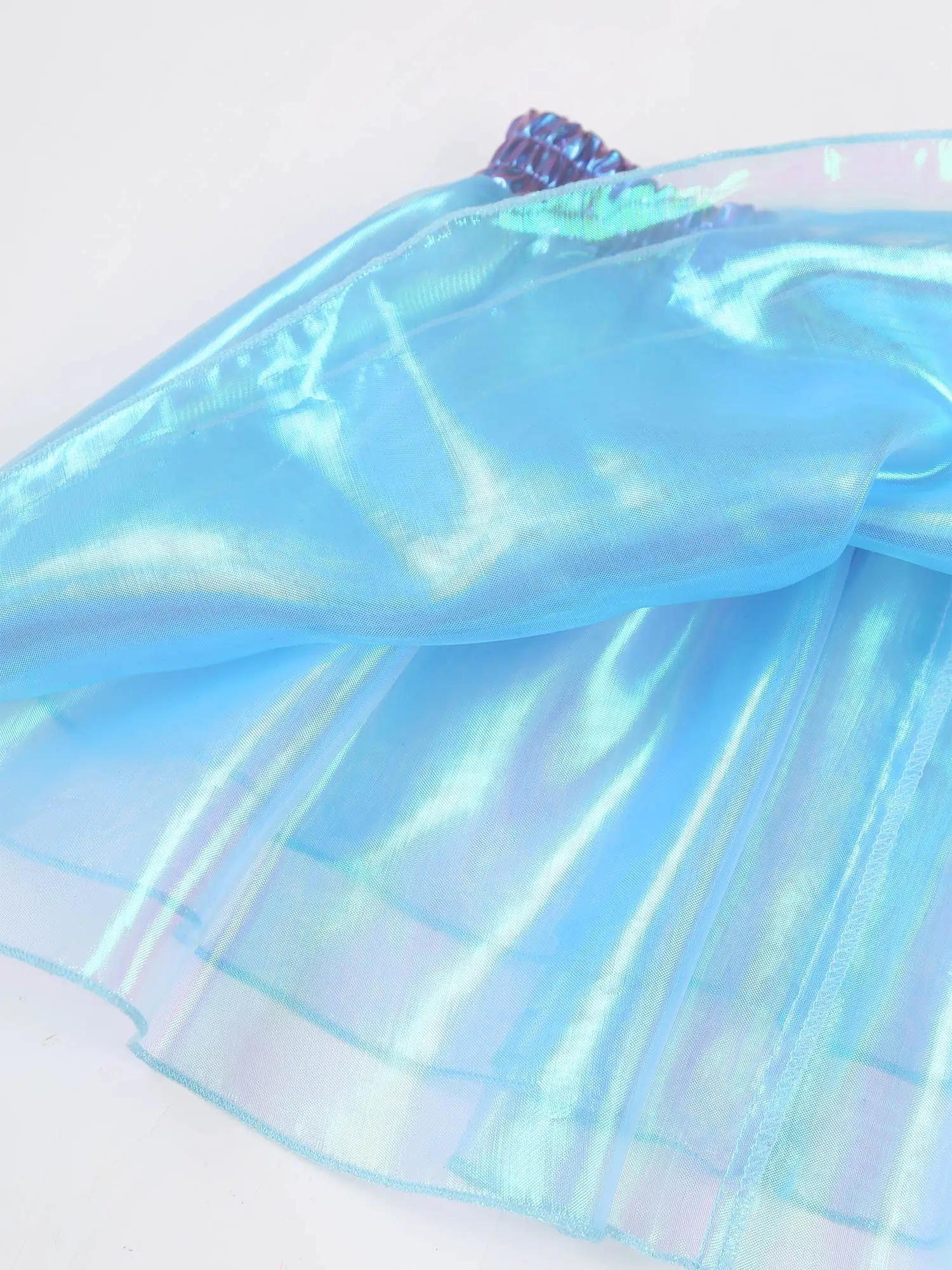 Womens Tiered A-line Pleated Short Skirt Shiny Glitter Skirt for Rave Festival Pole Dance Bar Party Skirt Night Club Costume
