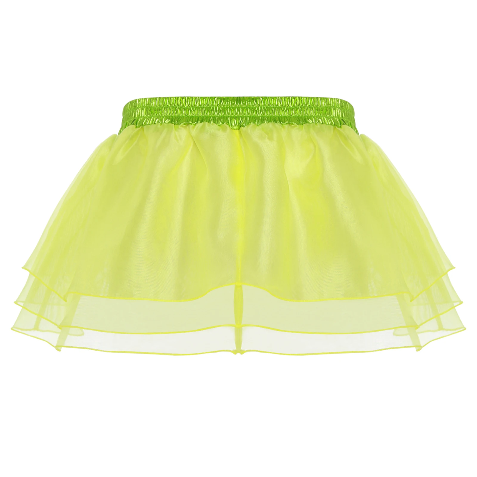 Womens Tiered A-line Pleated Short Skirt Shiny Glitter Skirt for Rave Festival Pole Dance Bar Party Skirt Night Club Costume