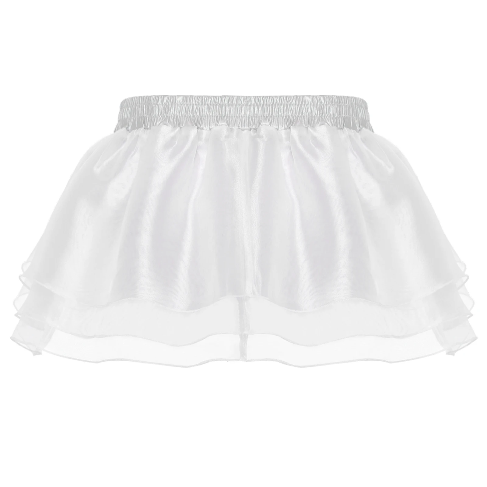 Womens Tiered A-line Pleated Short Skirt Shiny Glitter Skirt for Rave Festival Pole Dance Bar Party Skirt Night Club Costume