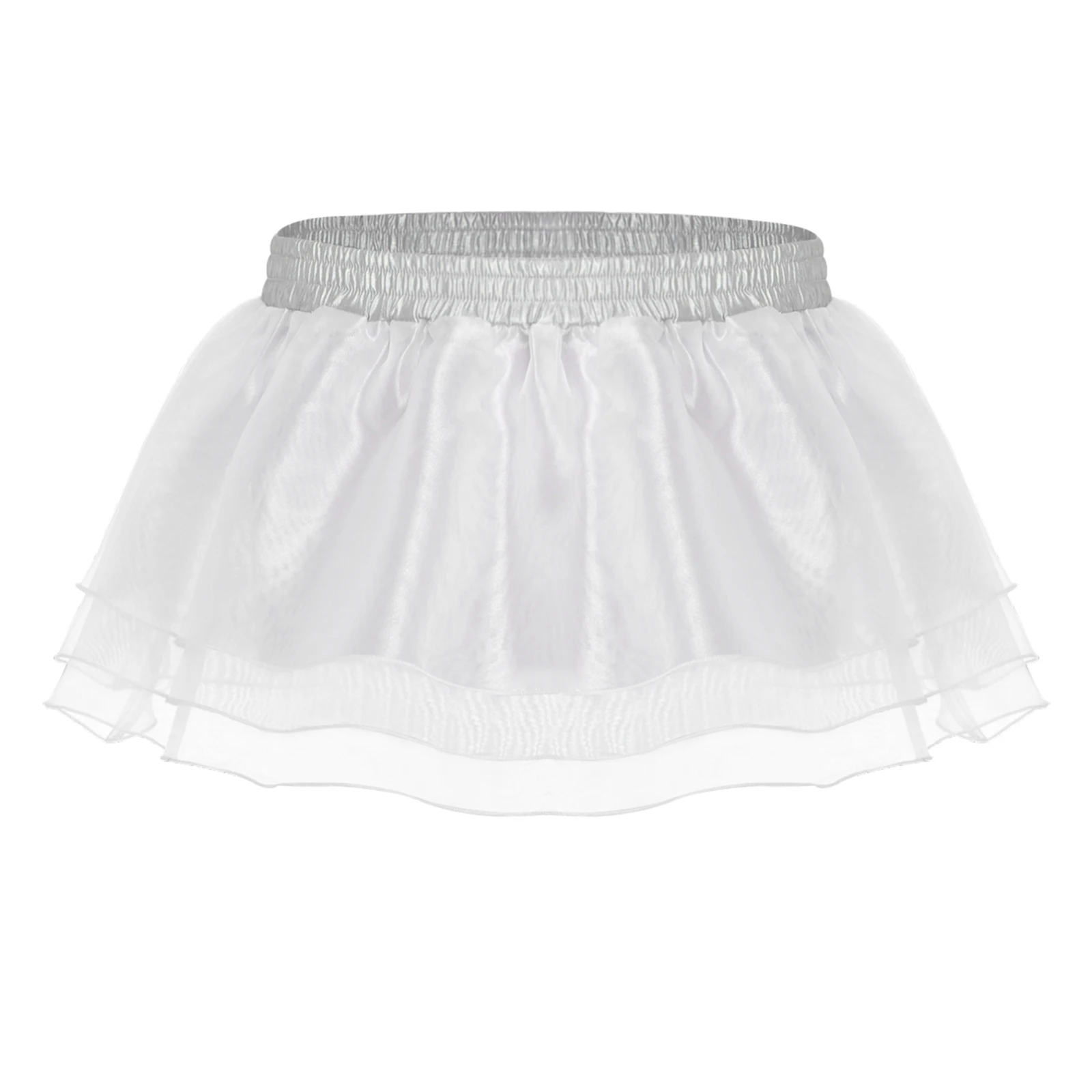 Womens Tiered A-line Pleated Short Skirt Shiny Glitter Skirt for Rave Festival Pole Dance Bar Party Skirt Night Club Costume