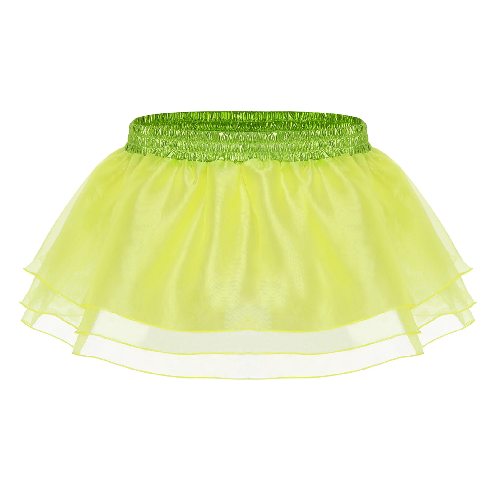 Womens Tiered A-line Pleated Short Skirt Shiny Glitter Skirt for Rave Festival Pole Dance Bar Party Skirt Night Club Costume