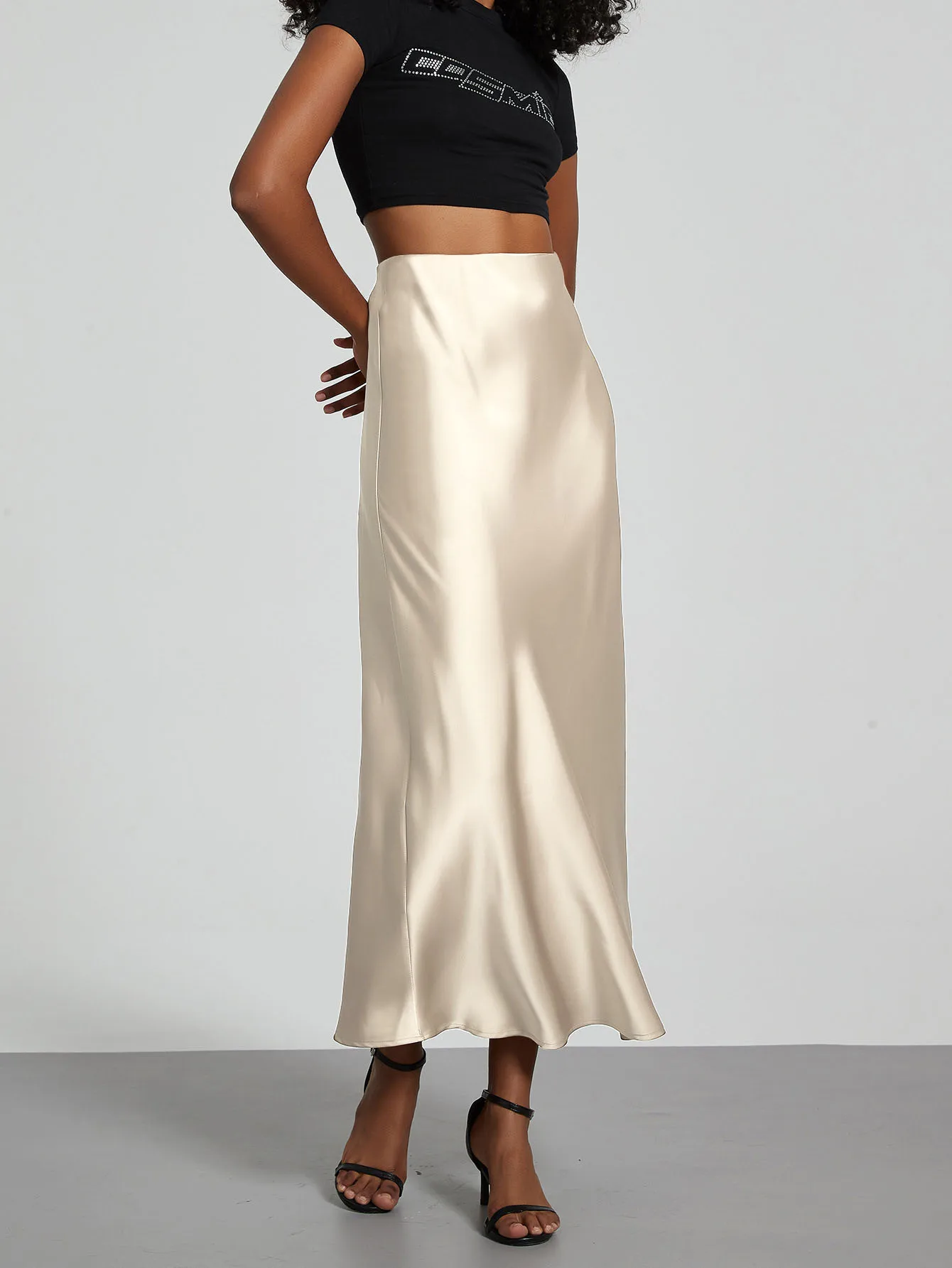Women's Fashion Satin Long Skirt High Waist Solid Color Casual Basic Fishtail Skirt Chic Summer Party Clothing 2026