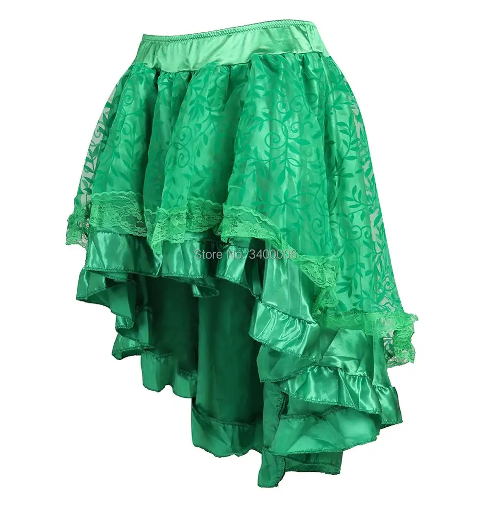 Skirt For Women Victorian Burlesque Costumes Gothic Steampunk Clothing Ruffled Chiffon Black Multilayer Lace Matching Corset