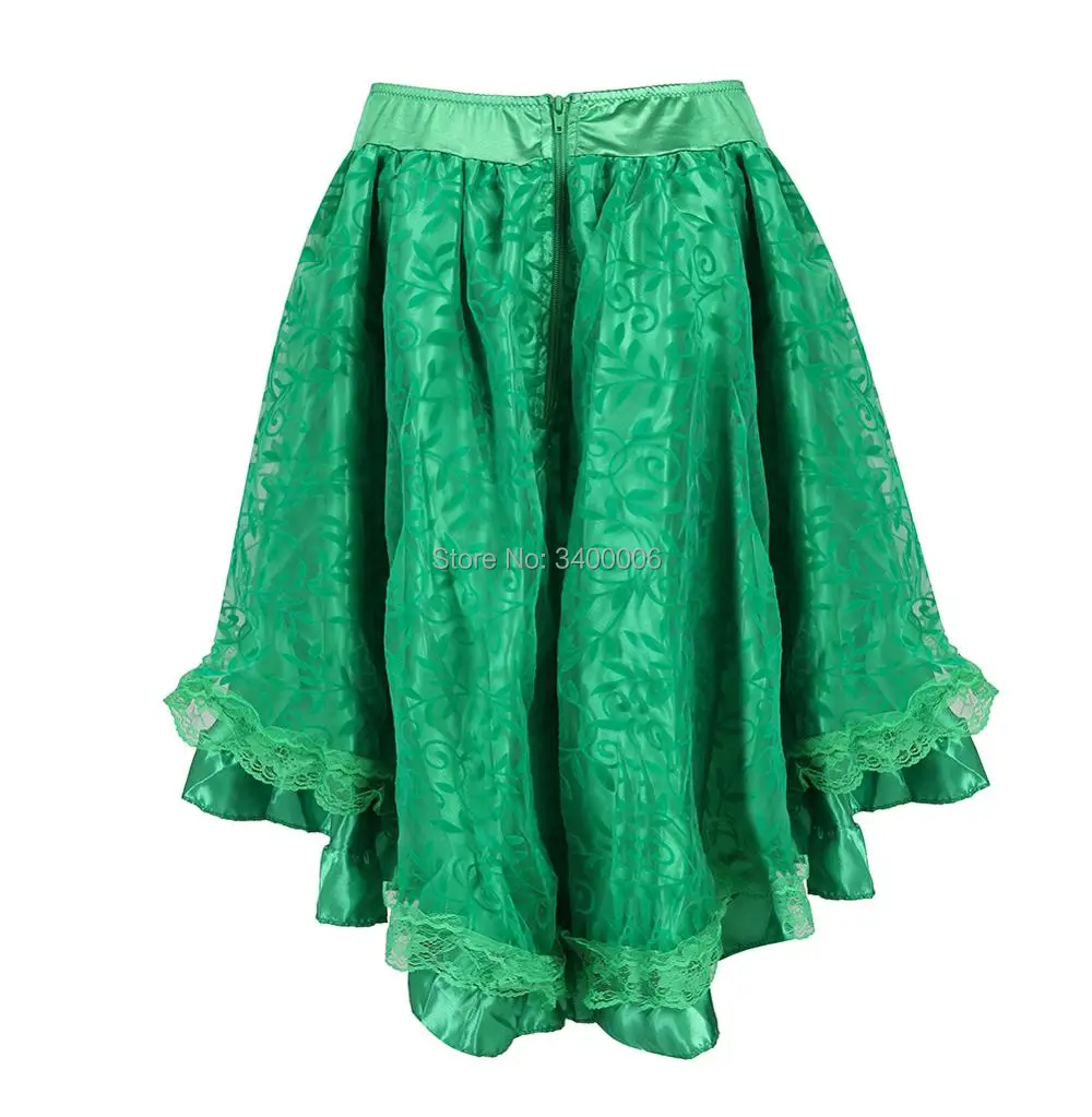 Skirt For Women Victorian Burlesque Costumes Gothic Steampunk Clothing Ruffled Chiffon Black Multilayer Lace Matching Corset