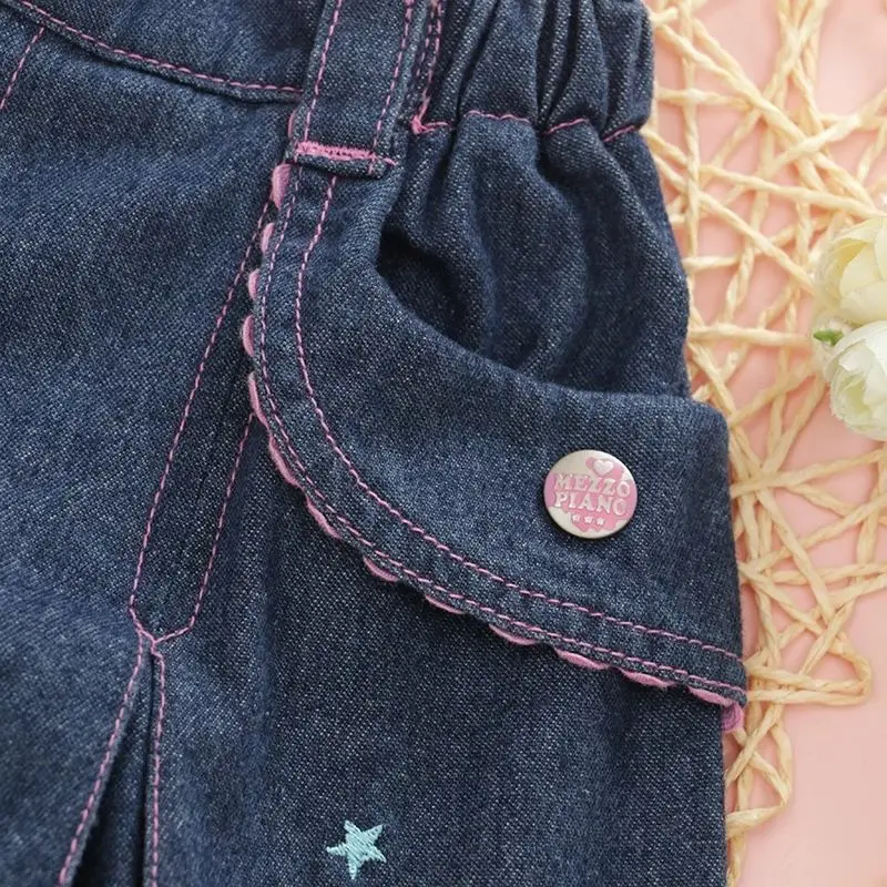 Kawaii Japanese Lolita Style Denim Pleated Skirt Women Sweet Cartoon Bunny Embroidered Love Short Skirts Korean Cute Mini Skirts
