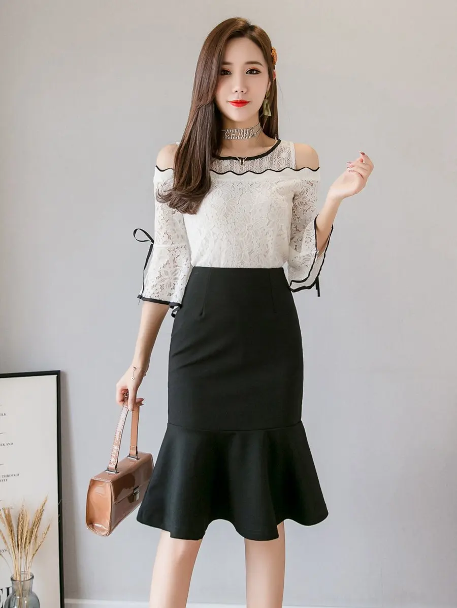Oversized Fashion Women Skirt 2026 Sexy High Waist Skirts Ruffle Bodycon Korean Style Office Lady Midi Pencil Skirt Jupe Femme
