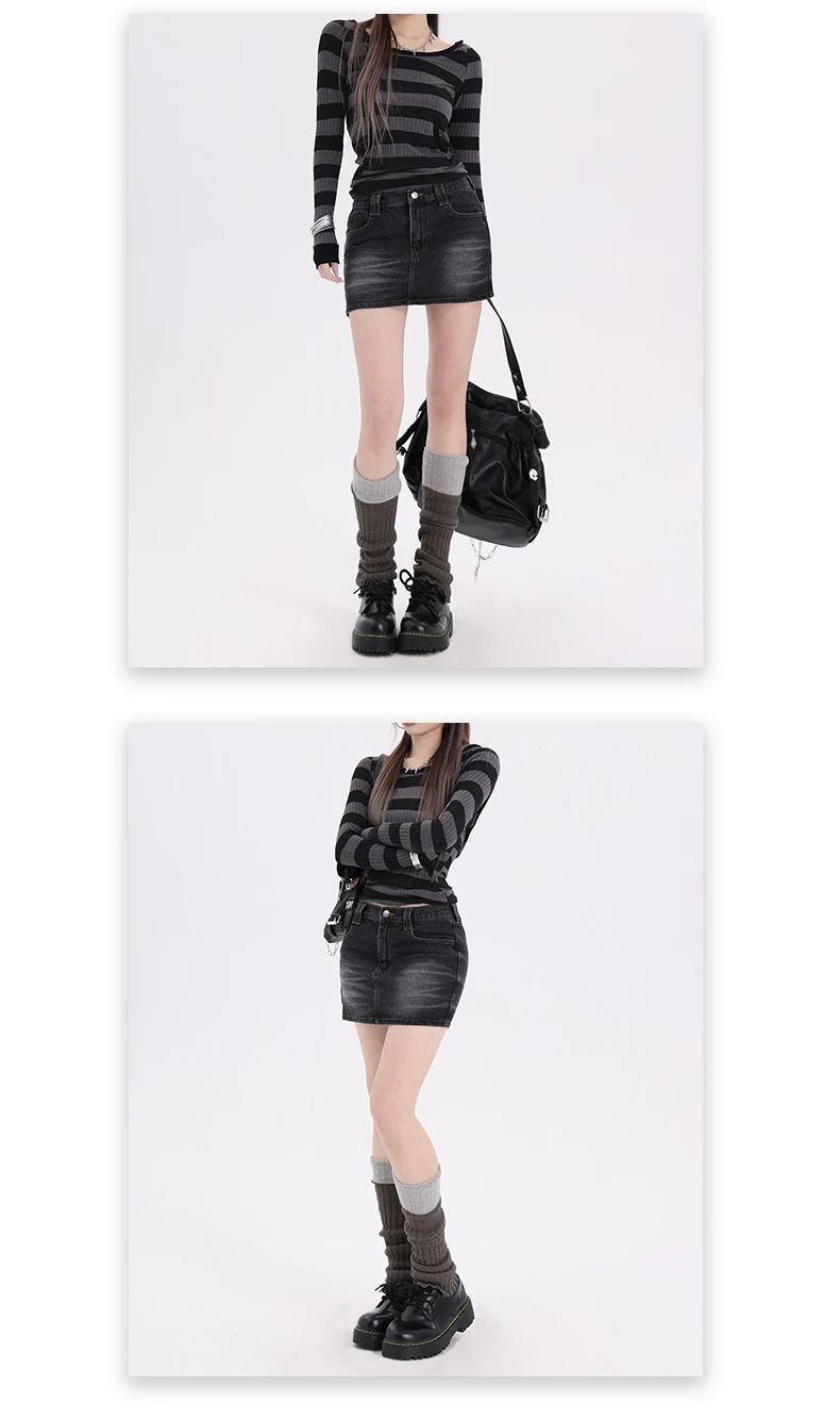 GUUZYUVIZ-Women's Retro Denim Mini Skirt, High Waist, Straight Bodycon, Jeans Skirts, Female Clothes, Y2K Streetwear, Summer