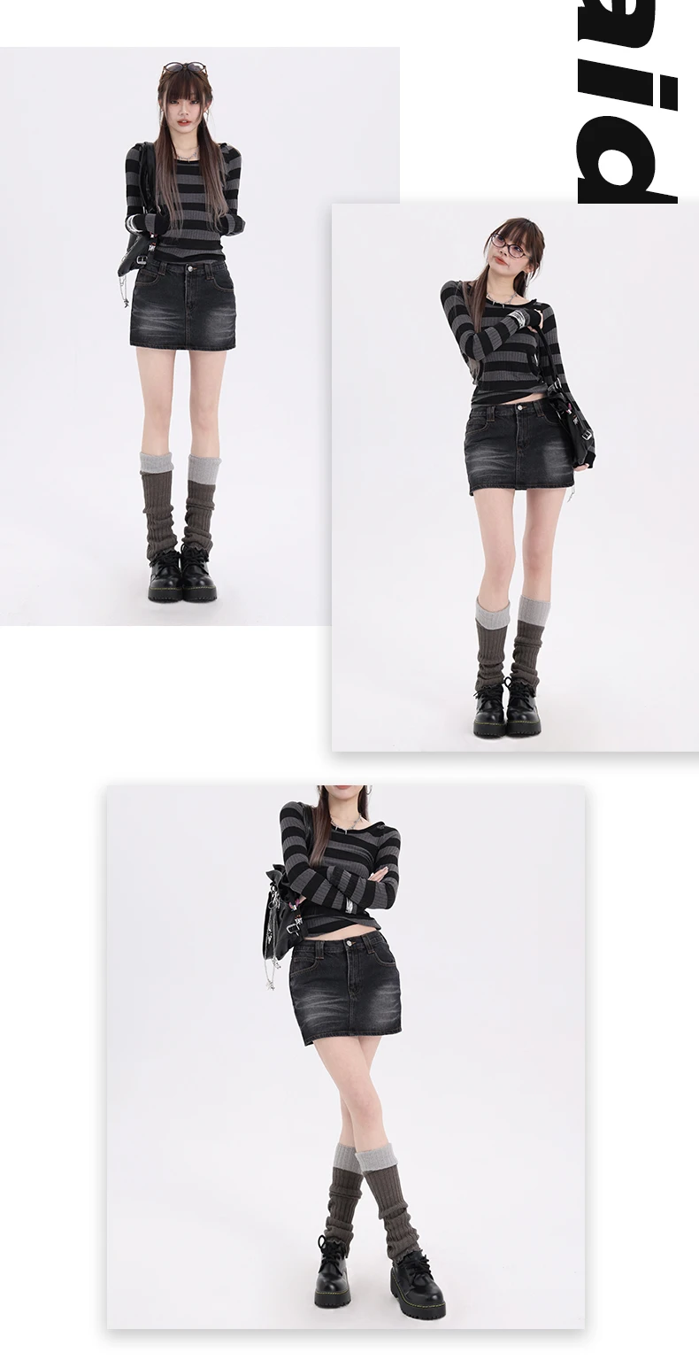 GUUZYUVIZ-Women's Retro Denim Mini Skirt, High Waist, Straight Bodycon, Jeans Skirts, Female Clothes, Y2K Streetwear, Summer