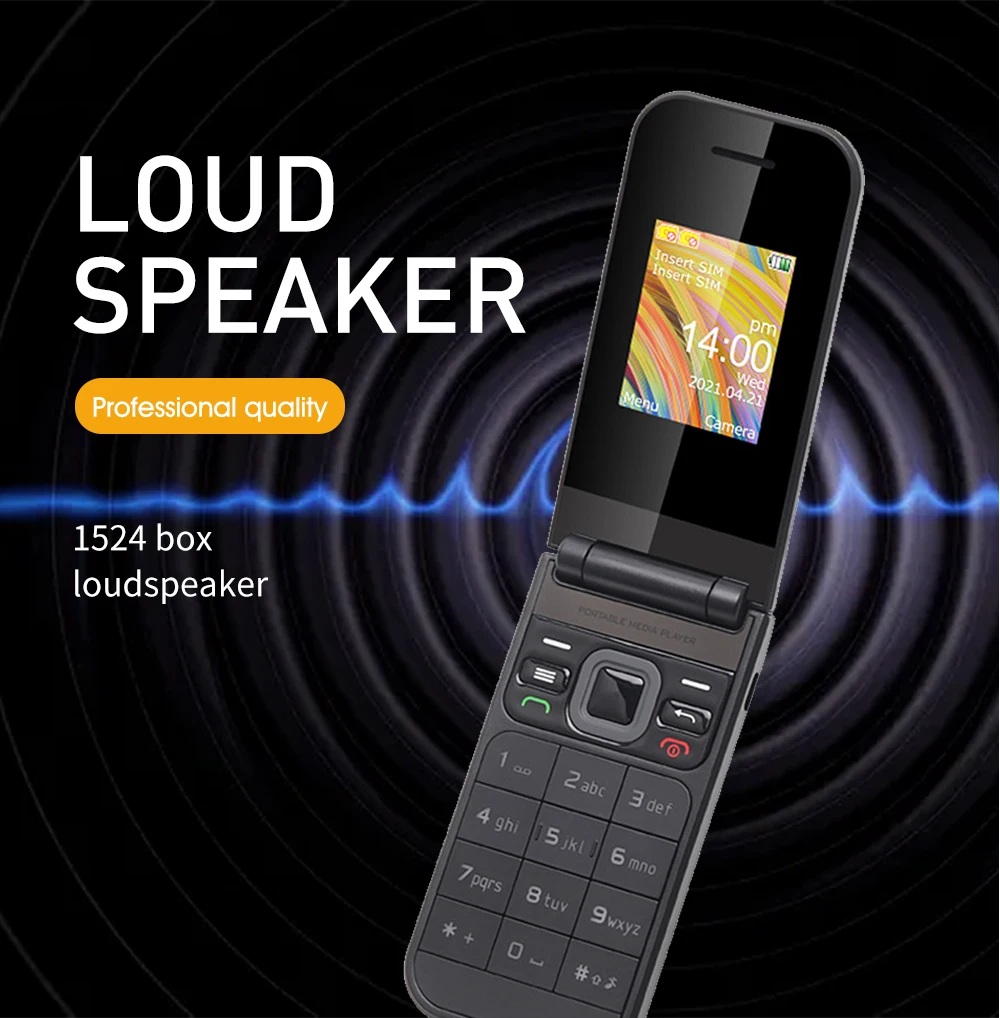 UNIWA F2720 Dual Screen Cellphone GSM Flip Phone 1.77inch 0.08MP Russian Hebrew Keyboard Button Clamshell Feature Phone