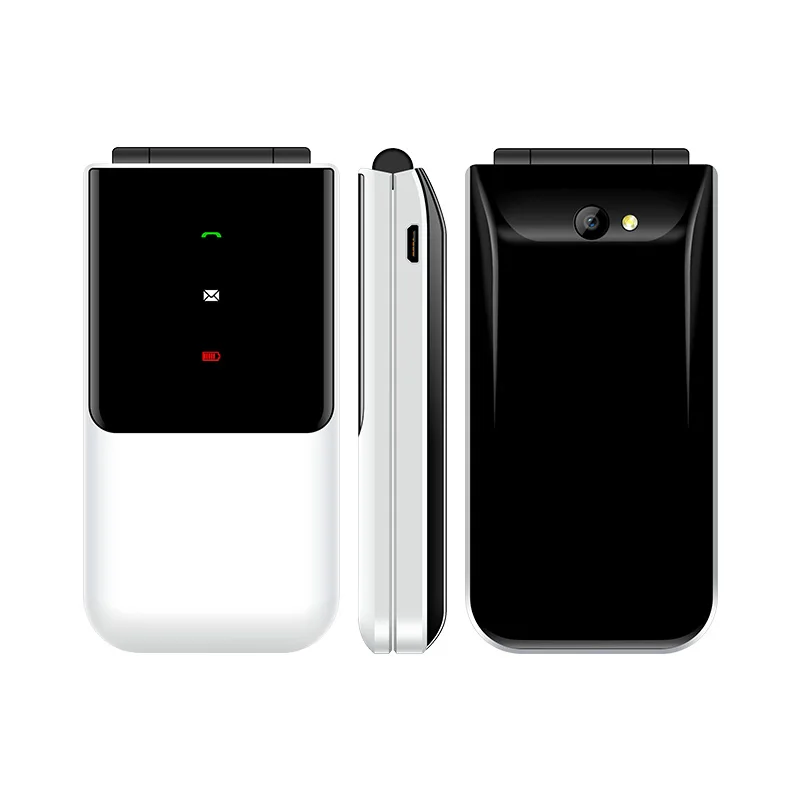 UNIWA F2720 Dual Screen Cellphone GSM Flip Phone 1.77inch 0.08MP Russian Hebrew Keyboard Button Clamshell Feature Phone