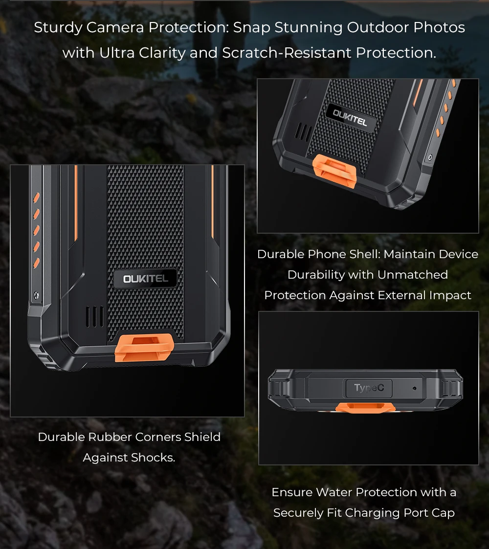 OUKITEL G1 Rugged Phone - 10600mAh, 24(6+18)GB+256GB, 6.52" Display, IP68 Waterproof, NFC Smartphone, Android 14,48MP Camera