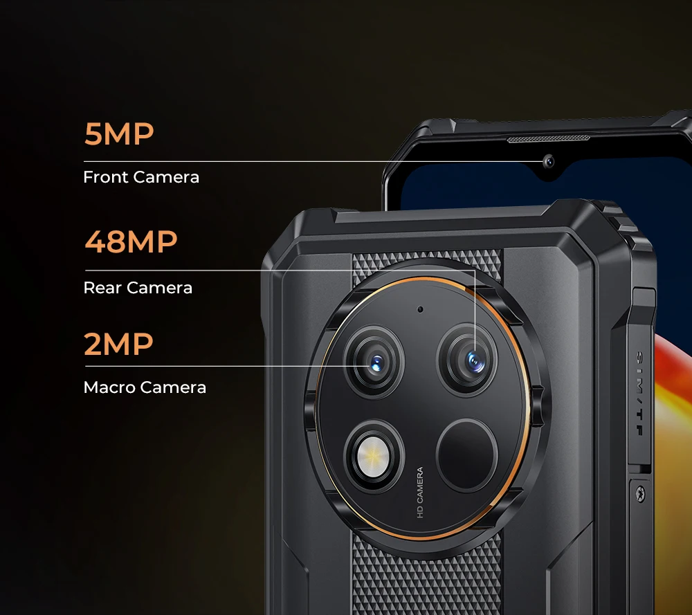 OUKITEL G1 Rugged Phone - 10600mAh, 24(6+18)GB+256GB, 6.52" Display, IP68 Waterproof, NFC Smartphone, Android 14,48MP Camera