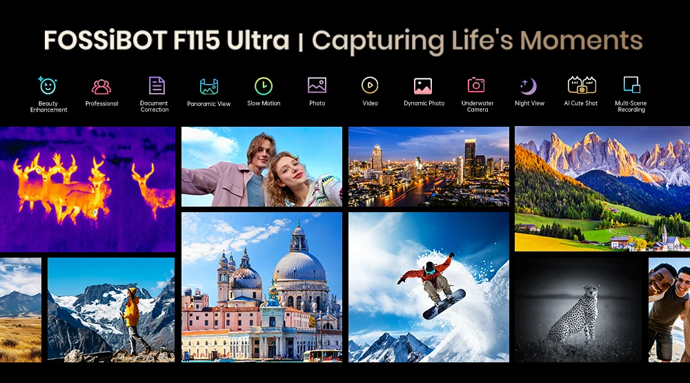 FOSSiBOT F115 UItra 36GB(12+24)RAM+256GB Android 16 20000mAh 64MP Night Vision Camera World's First Triple Vision Rugged Phone