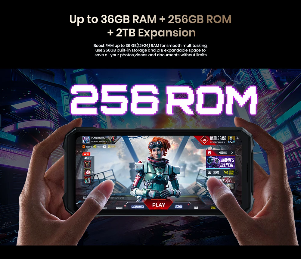 FOSSiBOT F115 UItra 36GB(12+24)RAM+256GB Android 16 20000mAh 64MP Night Vision Camera World's First Triple Vision Rugged Phone