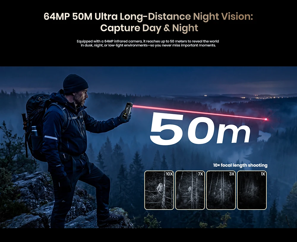 FOSSiBOT F115 UItra 36GB(12+24)RAM+256GB Android 16 20000mAh 64MP Night Vision Camera World's First Triple Vision Rugged Phone