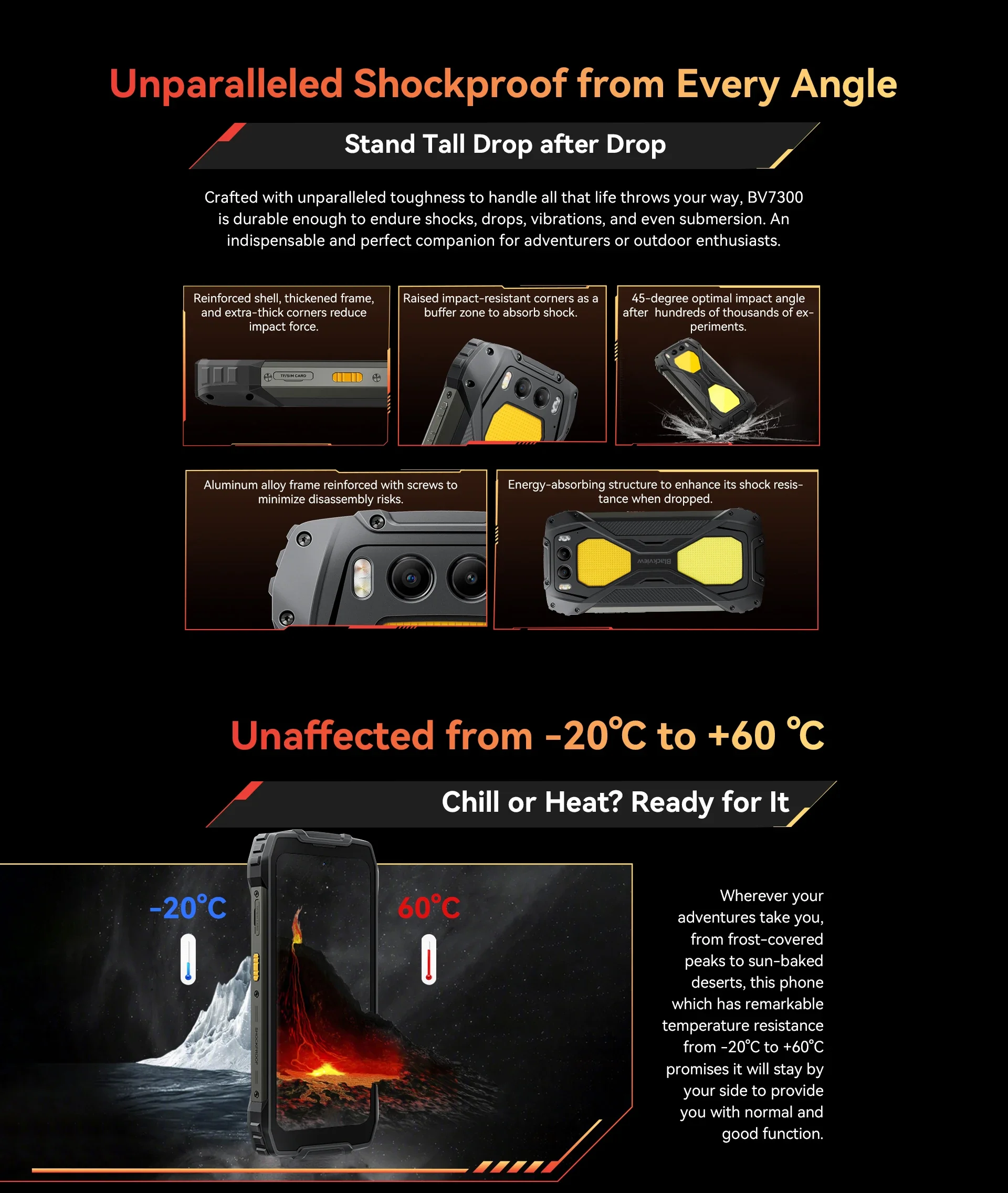 Blackview BV7300 Rugged Phone 18GB(6+12) 256GB Dual Camping Lights Call Phone Helio G81 Octa Core 15000mAh Smartphone Android 14