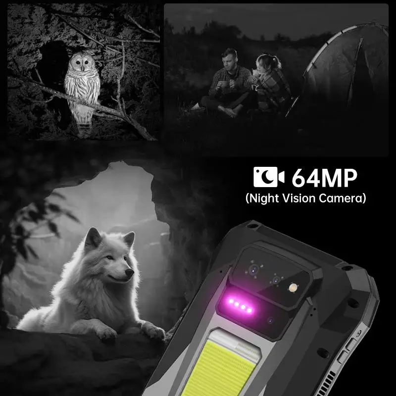Unihertz TANK X 8849 5G Smartphone 32+512GB Built-in 1080P 220 lumen Projector 50MP+64MP Camara Android 15 17600mah Battery NFC