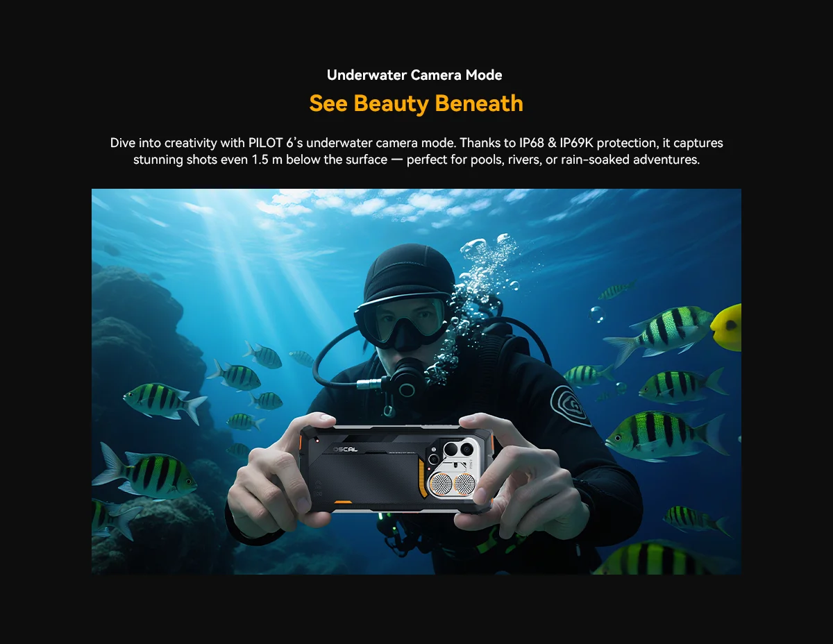 Blackview Oscal Pilot 6 Thermal Rugged Phone 12GB+256GB Night Vision Camera 6.67" Android 16 MediaTek MT8781 Helio G100 4G NFC