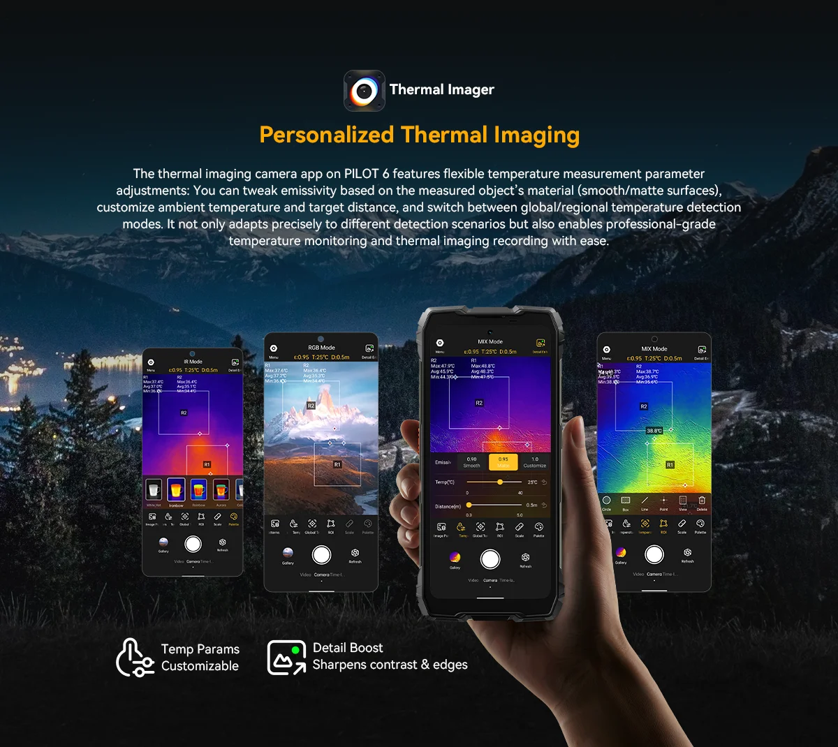 Blackview Oscal Pilot 6 Thermal Rugged Phone 12GB+256GB Night Vision Camera 6.67" Android 16 MediaTek MT8781 Helio G100 4G NFC
