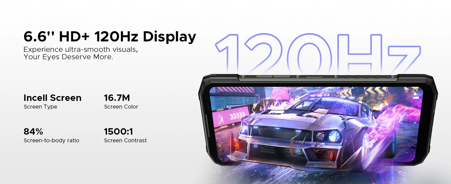 DOOGEE Blade20 Plus Rugged Phone 48GB+1TB 6.6" 120Hz Display 11800mAh Large Battery Helio G100 64MP Camera NFC Gemini AI NFC Android 16 Smartphone