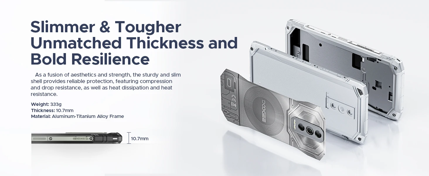 DOOGEE Blade10 Ultra Energy Rugged Phone 36GB+128GB 6150mAh Battery 6.56” HD+ Screen UNISOC T7250 50MP Camera NFC Android 16 Smartphone
