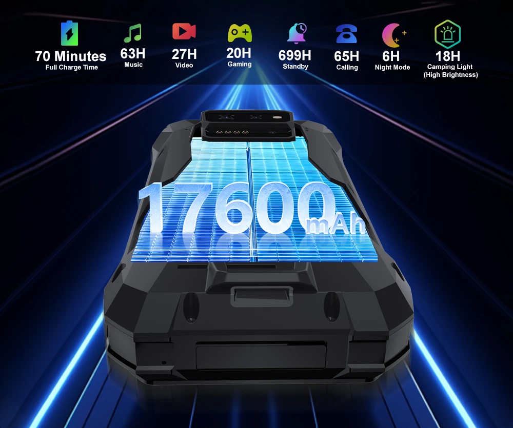 8849 Tank X Unihertz 220 Lumens Projector Rugged Smart Phone Support 1080P Android 15 17600mAh 32GB 512GB 5G Dimensity 8200