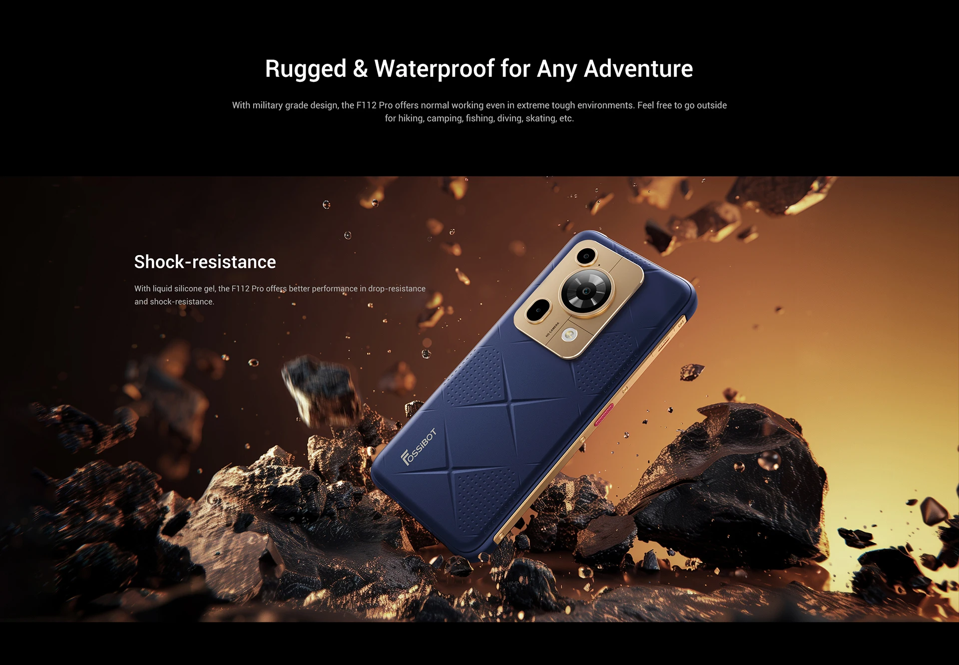 FOSSiBOT F112 Pro  24GB(8+16) 256GB Smartphone Android 14 NFC 5G Mobile Phone 6.88" HD+ Display 50MP Camera 7150mAh 18W Charging