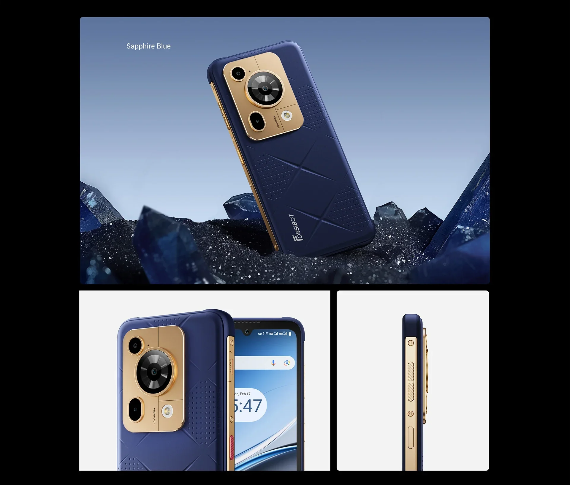 FOSSiBOT F112 Pro  24GB(8+16) 256GB Smartphone Android 14 NFC 5G Mobile Phone 6.88" HD+ Display 50MP Camera 7150mAh 18W Charging