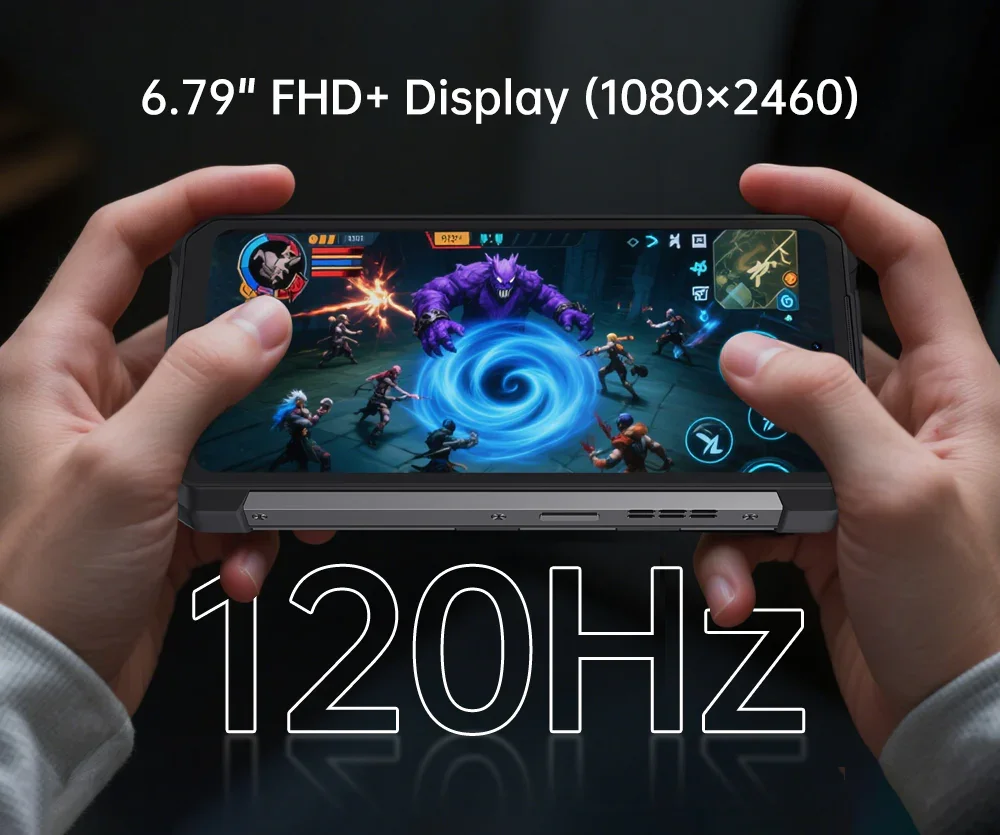 8849 Hike Unihertz Rugged Smartphone 23800mAh 1200Lumens Flashlight 24GB+512GB Expandable 2TB Android14 Two SIM 6.78'' 120Hz